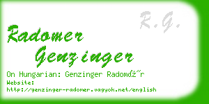 radomer genzinger business card